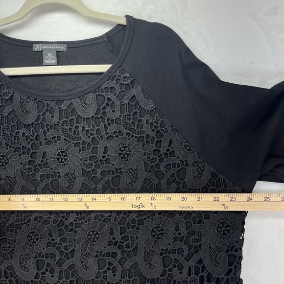 Adrianna Papell Lace Front Top Women's Size XXL Black - Picture 7 of 10